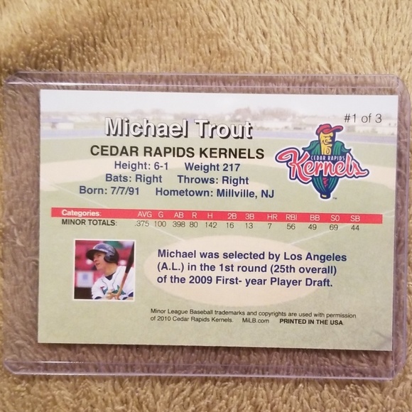 Mike Trout 2010 Rising Alumni Rookie Card - Picture 2 of 2